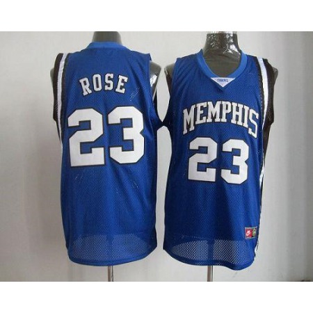 Bulls #23 Derrick Rose Blue Memphis Tigers High School Stitched NBA Jersey