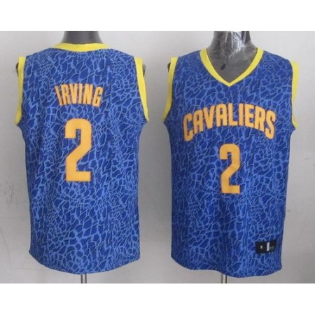 Cavaliers #2 Kyrie Irving Blue Crazy Light Stitched NBA Jersey