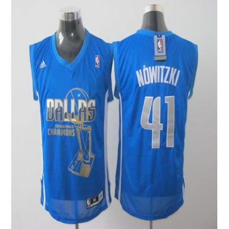 Mavericks 2011 NBA Finals Champions #41 Dirk Nowitzki Revolution 30 Blue Stitched NBA Jersey