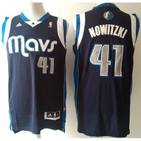 Mavericks #41 Dirk Nowitzki Stitched NBA Blue Jersey