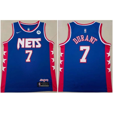 Men's Brooklyn Nets #7 Kevin Durant Blue Stitched Basketball Jersey