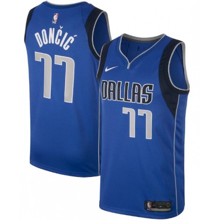 Men's Dallas Mavericks #77 Luka Doncic Blue Stitched Jersey