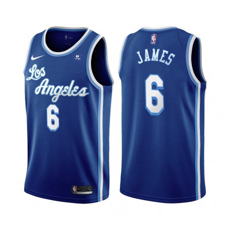 Men's Los Angeles Lakers #6 LeBron James Blue "bibigo" Stitched Basketball Jersey