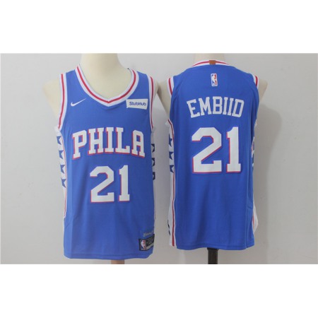Men's Nike Philadelphia 76ers #21 Joel Embiid Blue Stitched NBA Jersey