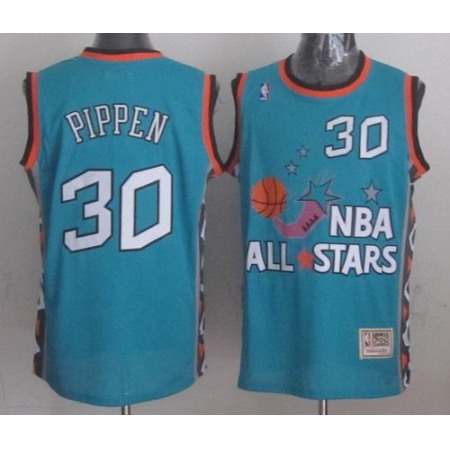 Mitchell And Ness Bulls #30 Scottie Pippen Light Blue 1996 All star Stitched NBA Jersey