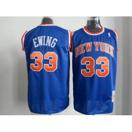 Mitchell And Ness Knicks #33 Patrick Ewing Blue Stitched NBA Jersey