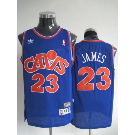 Mitchell and Ness Cavaliers #23 LeBron James Stitched Blue CAVS NBA Jersey