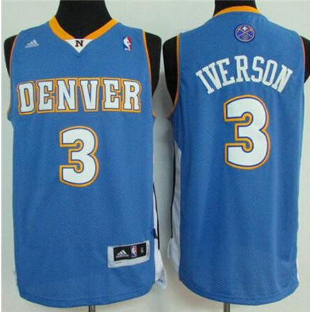 Nuggets #3 Allen Iverson Light Blue Stitched NBA Jersey
