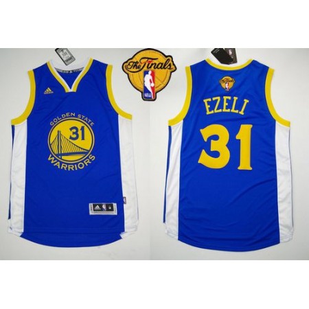 Revolution 30 Warriors #31 Festus Ezeli Blue The Finals Patch Stitched NBA Jersey