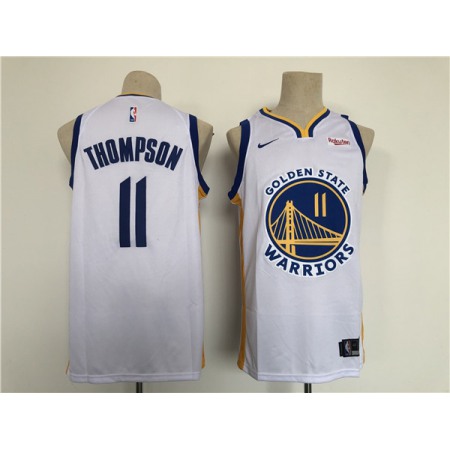 Men's Golden State Warriors #11 Klay Thompson White Stitched Basletball Jersey