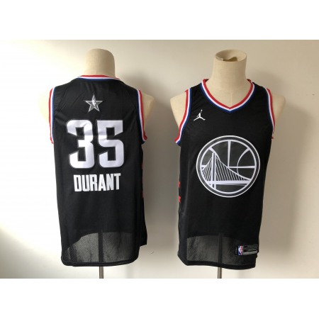 Men's Golden State Warriors #35 Kevin Durant Black 2019 NBA All Star Stitched NBA Jersey