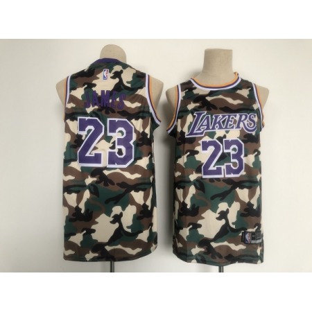 Men's Los Angeles Lakers #23 LeBron James Camo Stitched Jersey