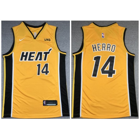 Men's Miami Heat #14 Tyler Herro Gold Stitched NBA Jersey