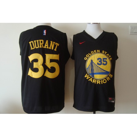 Men's Nike Golden State Warriors #35 Kevin Durant Black 2017-18 New Season Stitched NBA Jersey
