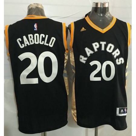 Raptors #20 Bruno Caboclo Black/Gold Stitched NBA Jersey