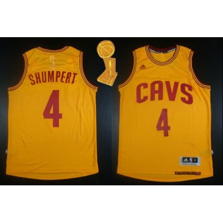 Revolution 30 Cavaliers #4 Iman Shumpert Gold The Champions Patch Stitched NBA Jersey