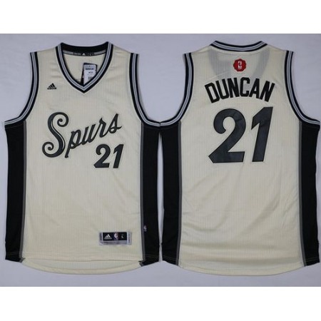 Spurs #21 Tim Duncan Cream 2015-2016 Christmas Day Stitched NBA Jersey
