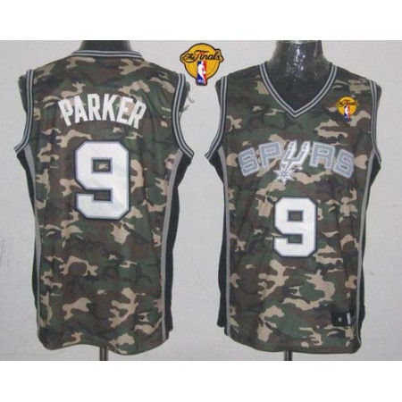 Spurs #9 Tony Parker Camo Stealth Collection Finals Patch Stitched NBA Jersey
