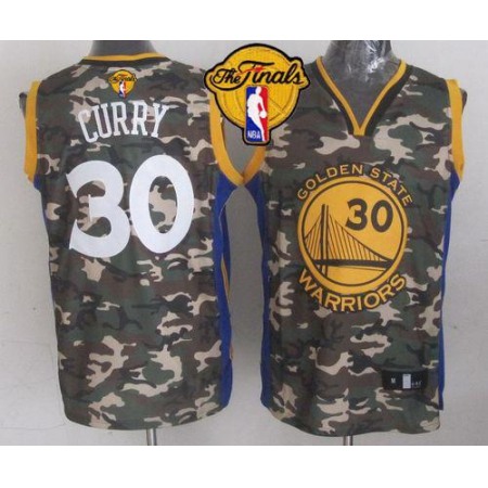 Warriors #30 Stephen Curry Camo The Finals Patch Stitched NBA Jersey