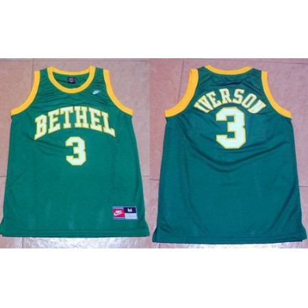 76ers #3 Allen Iverson Green Bethel High School Nike Stitched NBA Jersey