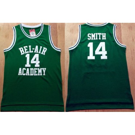 Bel-Air Academy #14 Smith Green Stitched Basketball Jersey