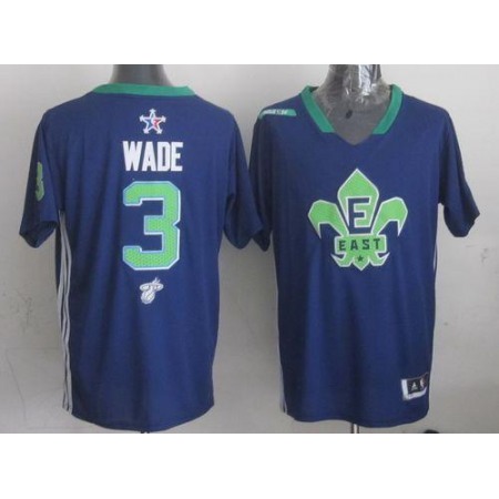 Heat #3 Dwyane Wade Navy Blue 2014 All Star Stitched NBA Jersey