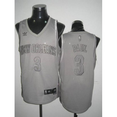 Hornets #3 Chris Paul Stitched Grey Anniversary Style NBA Jersey