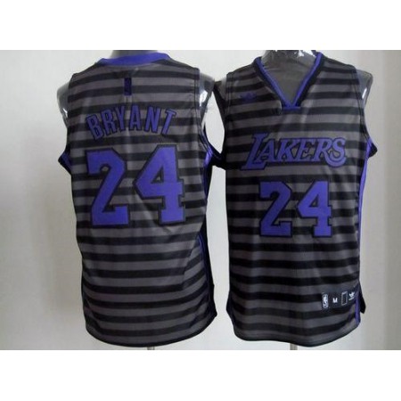 Lakers #24 Kobe Bryant Black/Grey Groove Stitched NBA Jersey