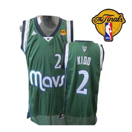 Mavericks 2011 Finals Patch #2 Jason Kidd Green Revolution 30 Stitched NBA Jersey