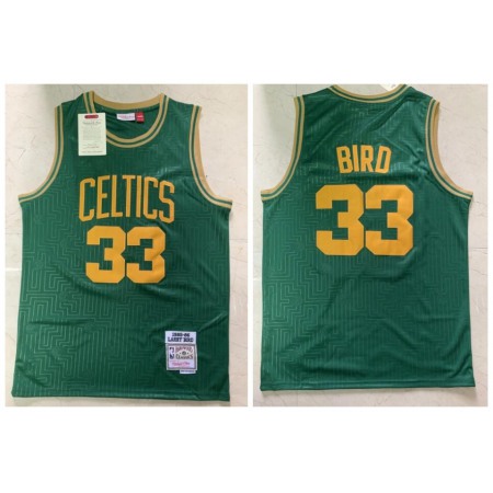 Men's Boston Celtics #33 Larry Bird Green 1965-1966 Stitched Jersey
