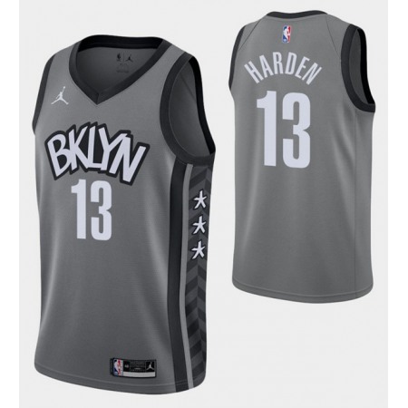 Men's Brooklyn Nets #13 James Harden Grey Stitched NBA Jersey