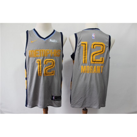 Men's Memphis Grizzlies #12 Ja Morant Grey Stitched NBA Jersey