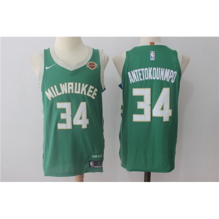 Men's Nike Milwaukee Bucks #34 Giannis Antetokounmpo Green Stitched NBA Jersey