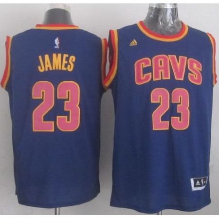 Revolution 30 Cavaliers #23 LeBron James Navy Blue CavFanatic Stitched NBA Jersey