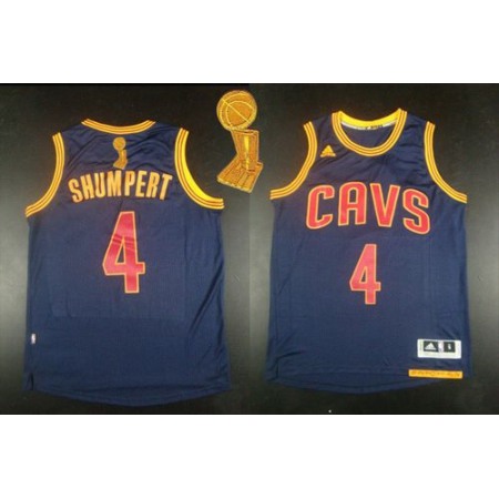 Revolution 30 Cavaliers #4 Iman Shumpert Navy Blue CavFanatic The Champions Patch Stitched NBA Jersey