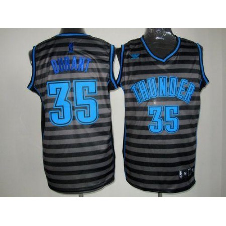 Thunder #35 Kevin Durant Black/Grey Groove Stitched NBA Jersey