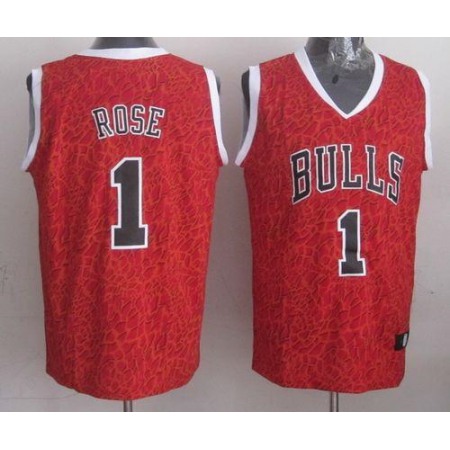 Bulls #1 Derrick Rose Red Crazy Light Stitched NBA Jersey