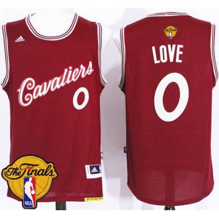 Cavaliers #0 Kevin Love Red 2015-2016 Christmas Day The Finals Patch Stitched NBA Jersey
