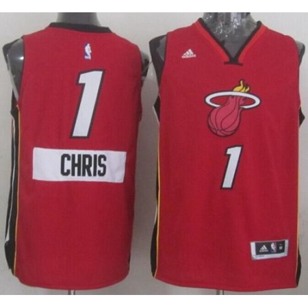Heat #1 Chris Bosh Red 2014-15 Christmas Day Stitched NBA Jersey