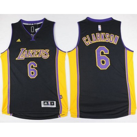 Lakers #6 Jordan Clarkson Black(Purple NO.) Stitched NBA Jersey