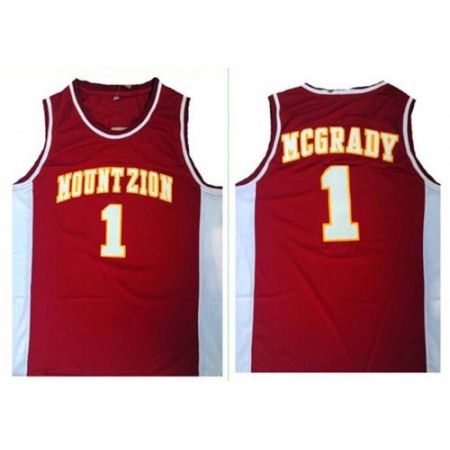 Magic #1 Tracy Mcgrady Red Mount Zion Christian Academy High School Stitched NBA Jersey