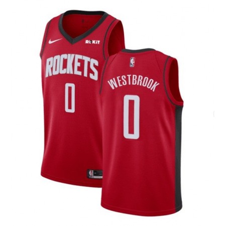 Men's Houston Rockets #0 Russell Westbrook Red Stitched NBA Jersey