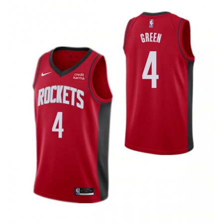 Men's Houston Rockets #4 Jalen Green Red Stitched Basketball Jersey