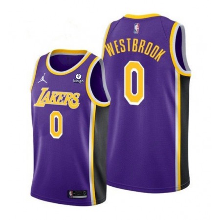 Men's Los Angeles Lakers #0 Russell Westbrook Purple Stitched Jersey