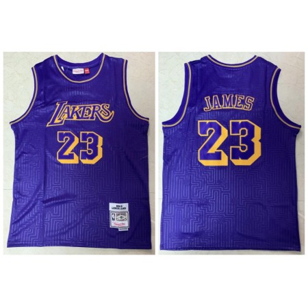Men's Los Angeles Lakers #23 Lebron James Purple 2018-2019 Limited Stitched Jersey