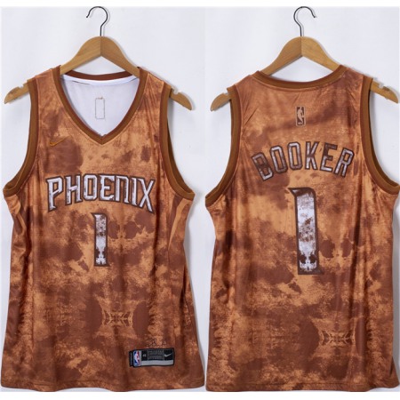 Men's Phoenix Suns #1 Devin Booker Orange 2023 Select Series Stitched Basketball Jersey