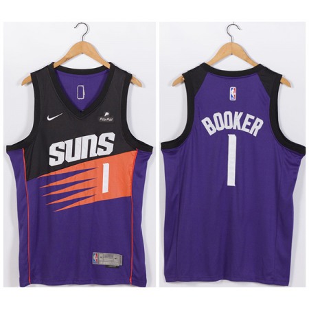 Men's Phoenix Suns #1 Devin Booker Purple Stitched Jersey