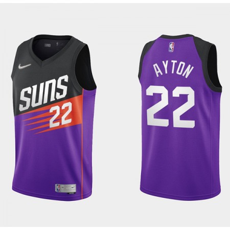 Men's Phoenix Suns #22 Deandre Ayton Purple/Black Earned Edition Stitched Jersey