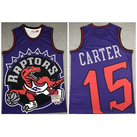 Men's Toronto Raptors #15 Vince Carter Purple Big Face Stitched Jersey