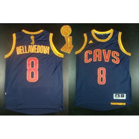 Revolution 30 Cavaliers #8 Matthew Dellavedova Navy Blue CavFanatic The Champions Patch Stitched NBA Jersey